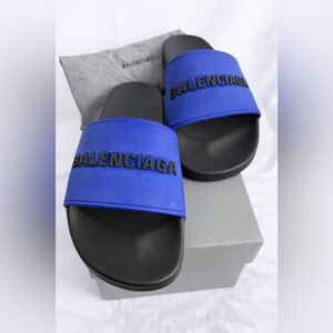 UNISEX Balenciaga Black and Blue Sandals